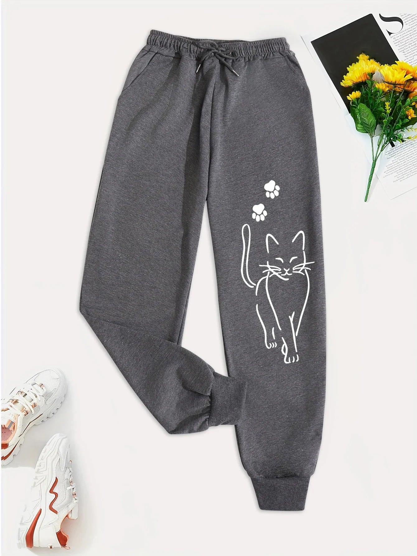 Women's Cat Print Pants
