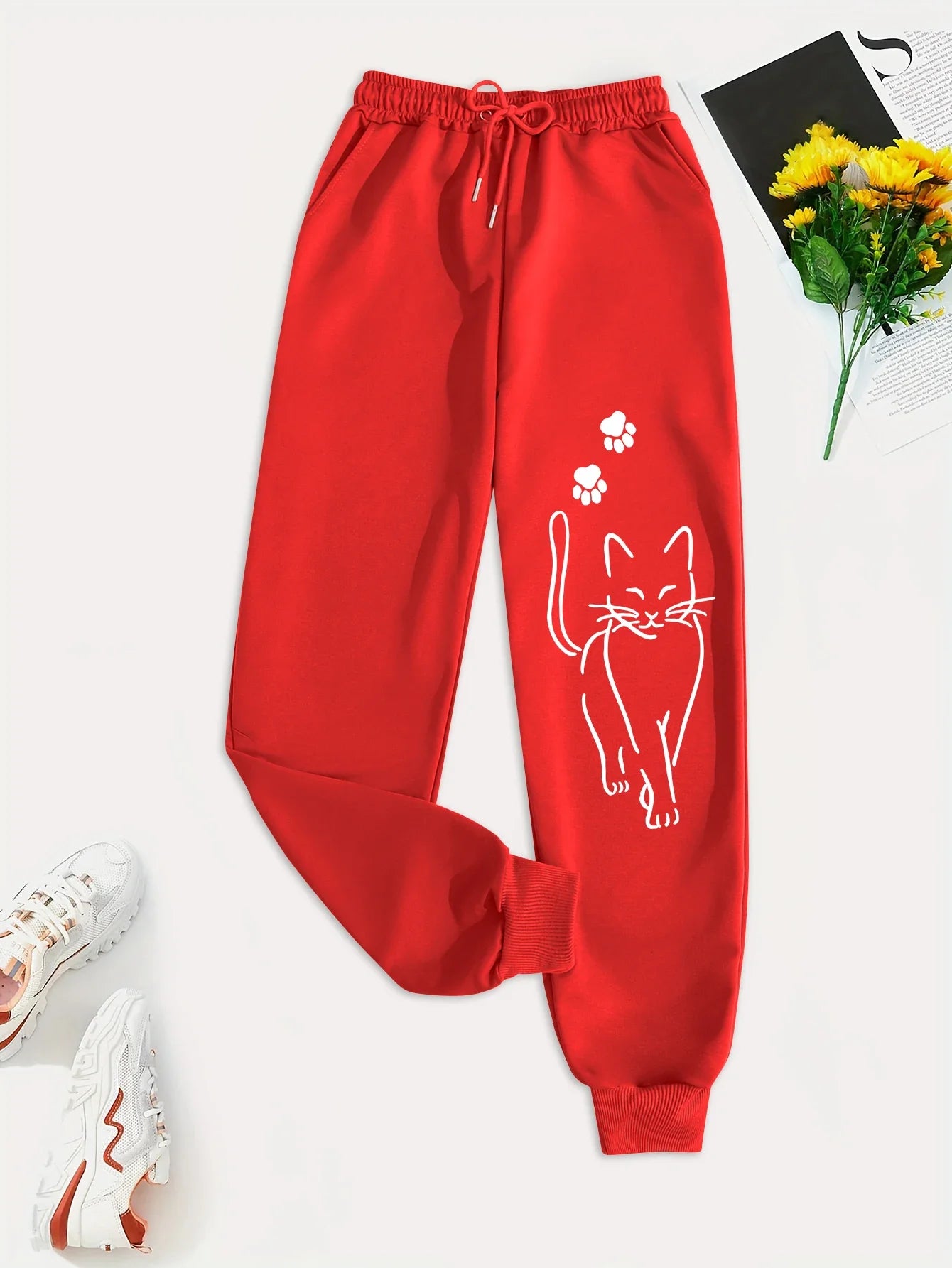 Women's Cat Print Pants