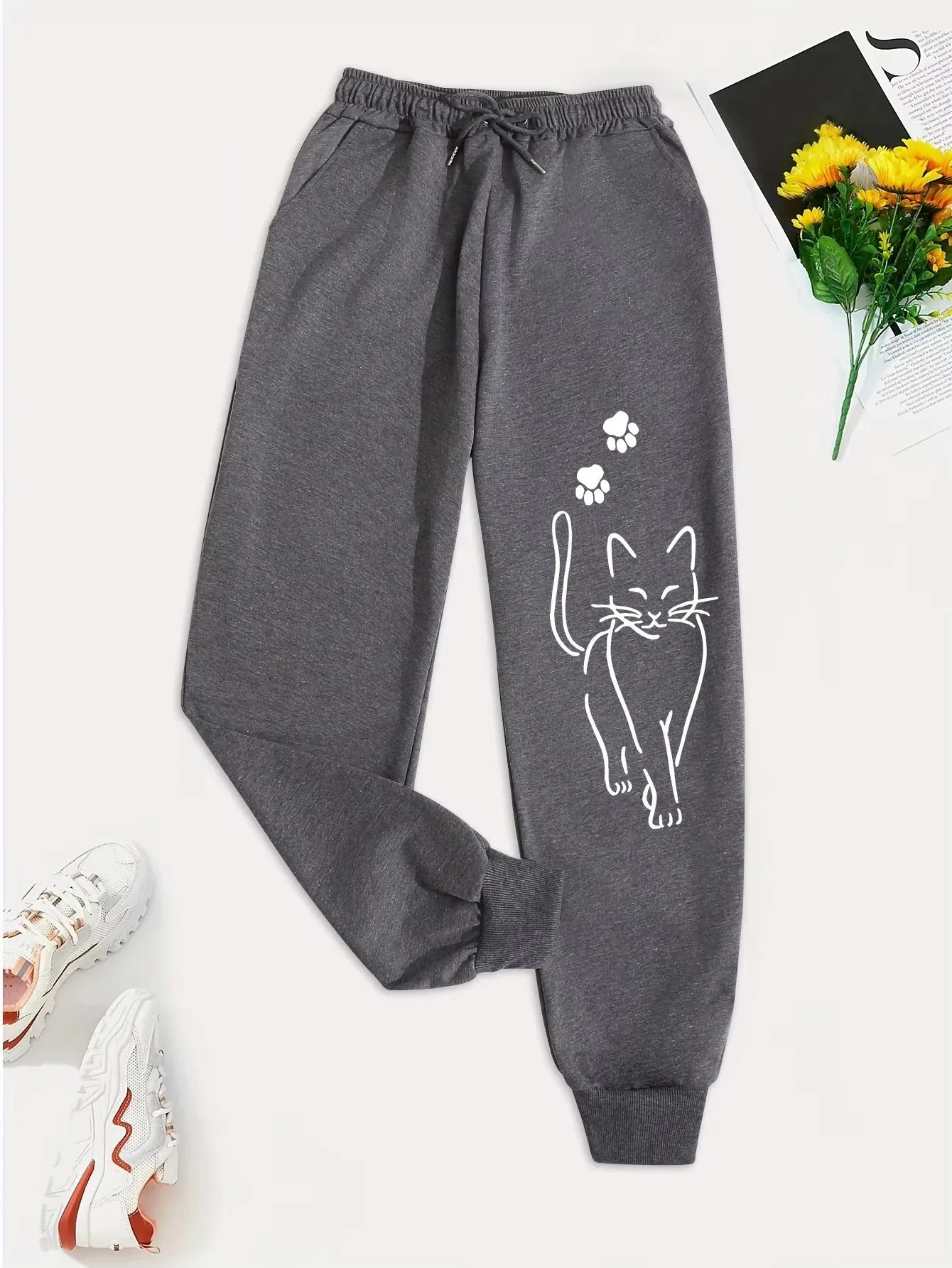 Women's Cat Print Pants