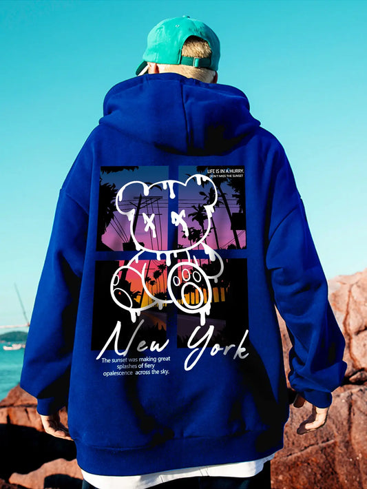 Men's Cartoon Bear Hoodie
