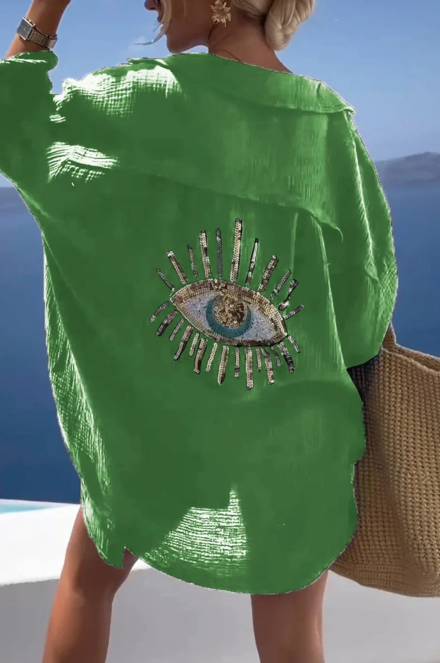 Damenmodehemd mit dem Aufdruck „Allsehendes Auge“