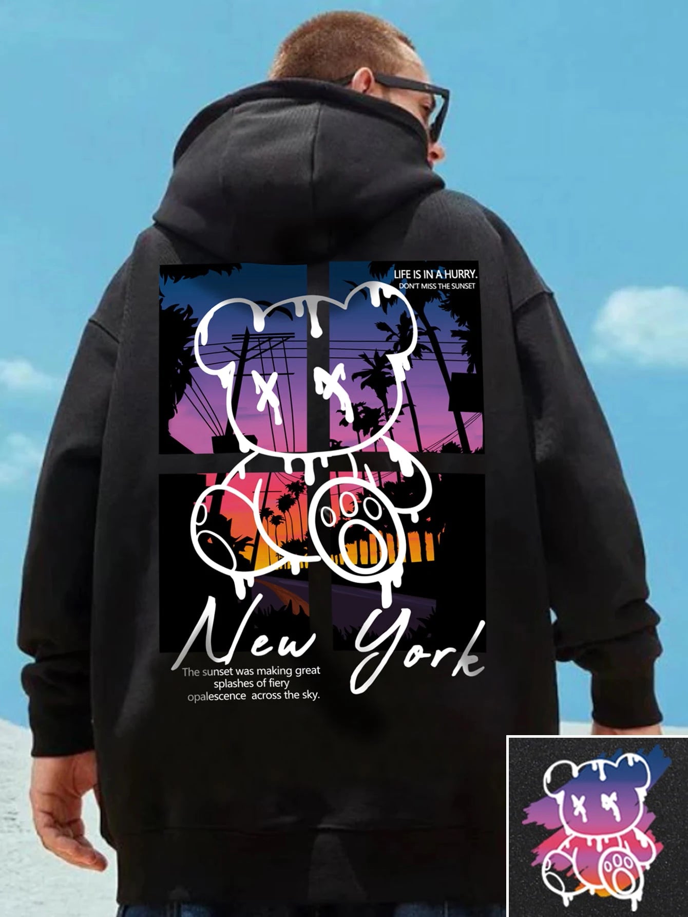 Men's Cartoon Bear Hoodie