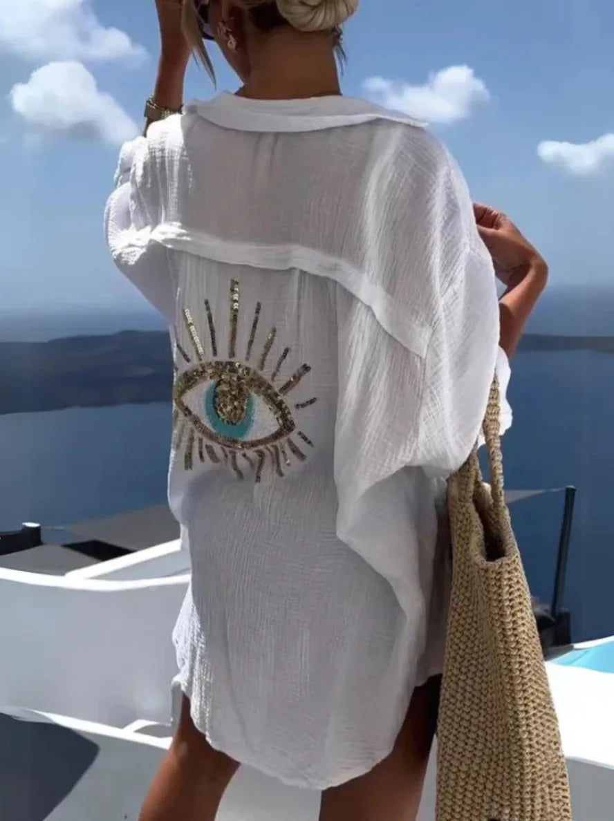 Damenmodehemd mit dem Aufdruck „Allsehendes Auge“