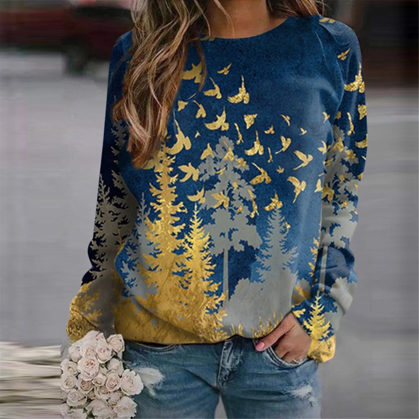 Women's Sweatshirts Forest Trees 3D