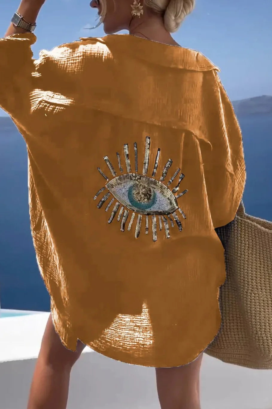 Damenmodehemd mit dem Aufdruck „Allsehendes Auge“