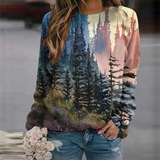 Women's Sweatshirts Forest Trees 3D