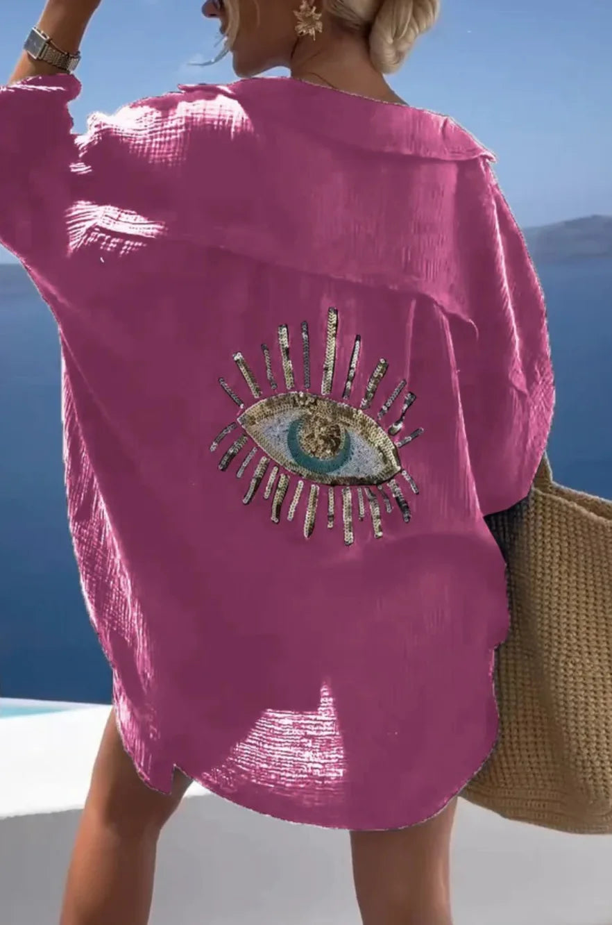 Damenmodehemd mit dem Aufdruck „Allsehendes Auge“